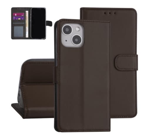 Plånboksfodral iPhone 13 Brun med Ställ
