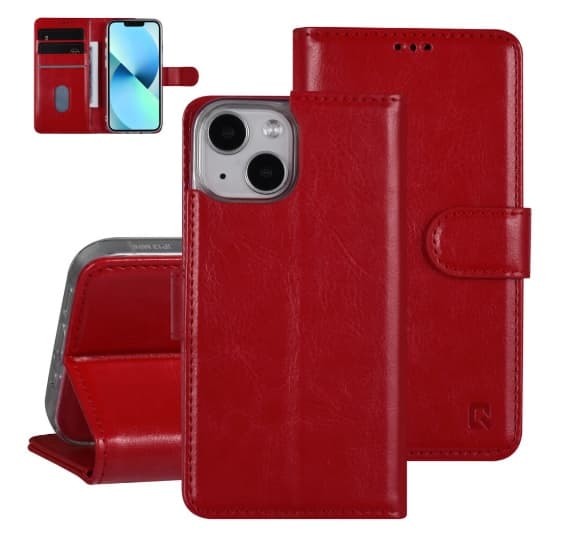 Plånboksfodral iPhone 13 Mini Röd med Ställ