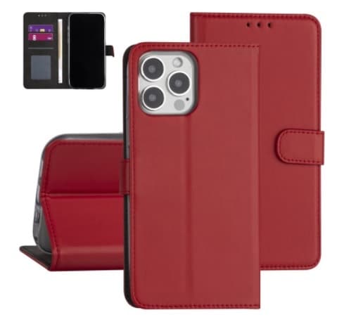 Plånboksfodral iPhone 13 PRO MAX Röd med Ställ