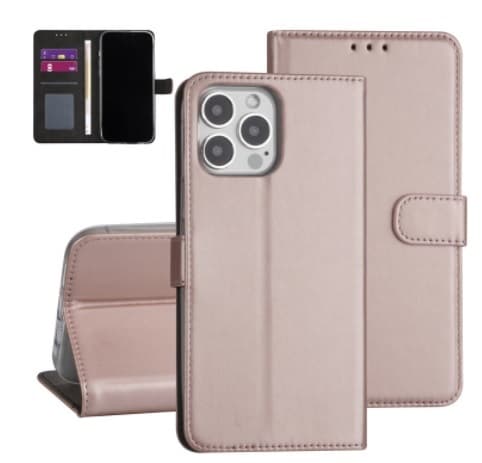Plånboksfodral iPhone 13 PRO MAX Roséfärgad med Ställ