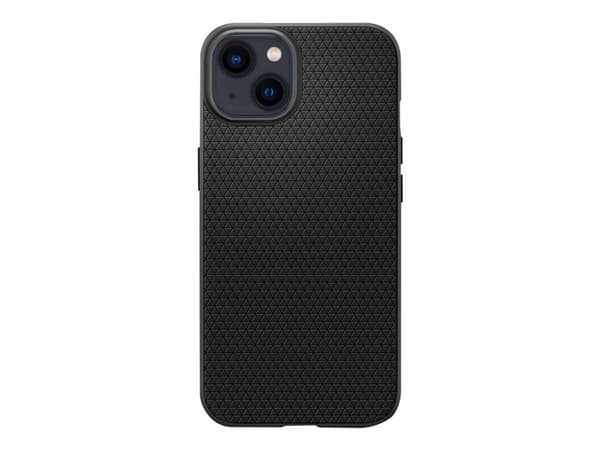Spigen Liquid Air - Baksidesskydd för mobiltelefon - termoplastisk polyuretan (TPU) - mattsvart - för Apple iPhone 13