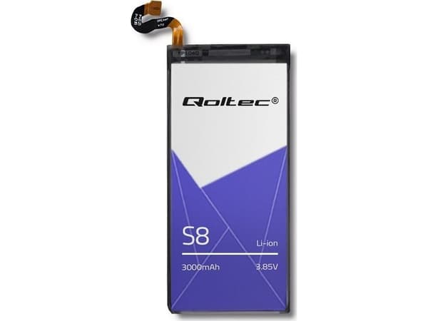 Qoltec 52111, Batteri, Samsung, S8, Blå, Hvit, Lithium-Ion (Li-Ion), 3000 mAh
