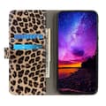 Pikkukuva 3 / 8: SKALO Samsung A22 5G Leopardikuvioinen lompakkokotelo PU-nahasta.