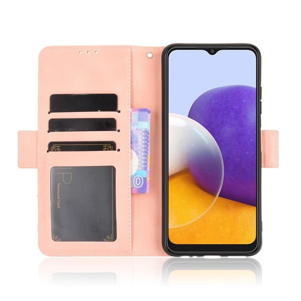 SKALO Samsung A22 5G 6-FACK Plånboksfodral - Rosa