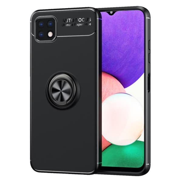 Samsung Galaxy A22 5G Deksel med Fingerring og Innebygd Plate - Svart