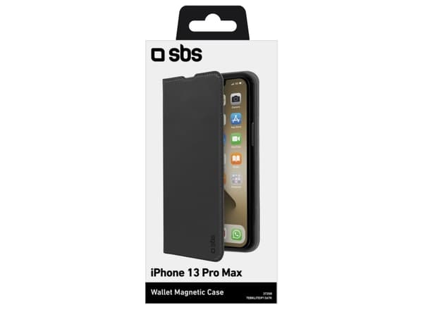 SBS TEBKLITEIP1367K, Lommebok-etui, Apple, iPhone 13 Pro Max, 17 cm (6.7"), Sort