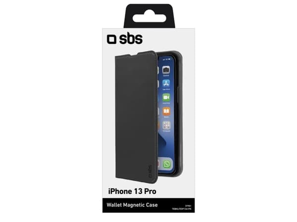SBS TEBKLITEIP1361PK, Lommebok-etui, Apple, iPhone 13 Pro, Sort