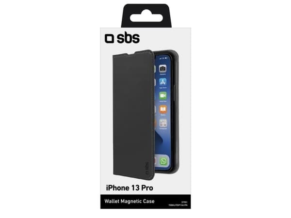 SBS TEBKLITEIP1361PK, Lommebok-etui, Apple, iPhone 13 Pro, Sort