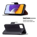 Miniatyrbillede 5 af 6: SKALO Samsung A22 5G Premium Litchi Flip Cover - Sort