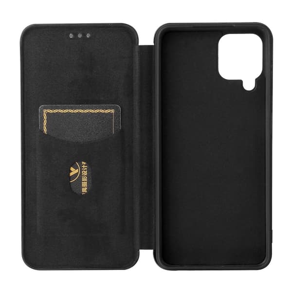 SKALO Samsung A22 4G Carbon Fiber Pungetui - Sort