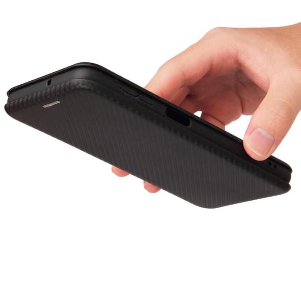 SKALO Samsung A22 4G Carbon Fiber Pungetui - Sort