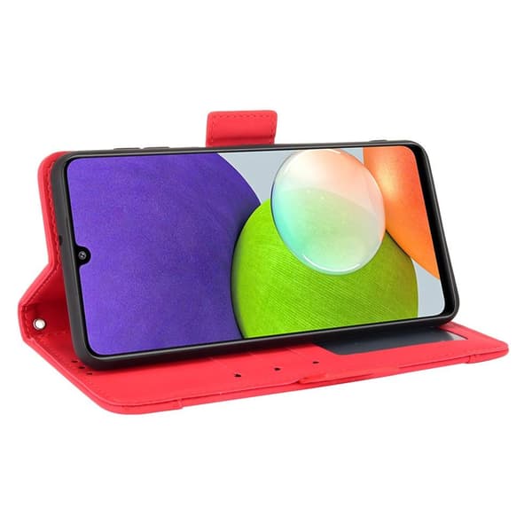 SKALO Samsung A22 4G 6-lokeroa Lompakkokotelo - Punainen