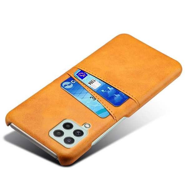 SKALO Samsung A22 4G PU-læder Kortholder Cover - Lys brun