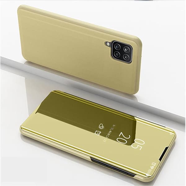 SKALO Samsung A22 4G Clear View Mirror Etui - Guld