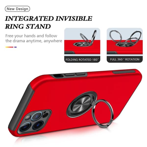 iPhone 13 Pro Sormirengas Sivutuen Hybridikotelo - Punainen
