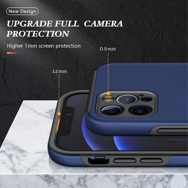 iPhone 13 Pro Sormirengas Sivutuen Hybridikotelo - Sininen
