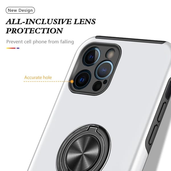 iPhone 13 Sormirengas Sivutuen Hybridikotelo - Hopea