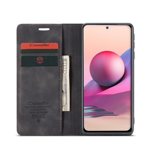 CASEME Plånboksfodral Xiaomi Redmi Note 10 4G / Note 10S - Svart