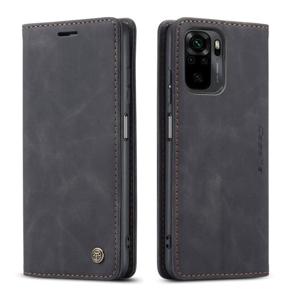 CASEME Retro Wallet Case for Xiaomi Redmi Note 10 4G/Note 10S - Black