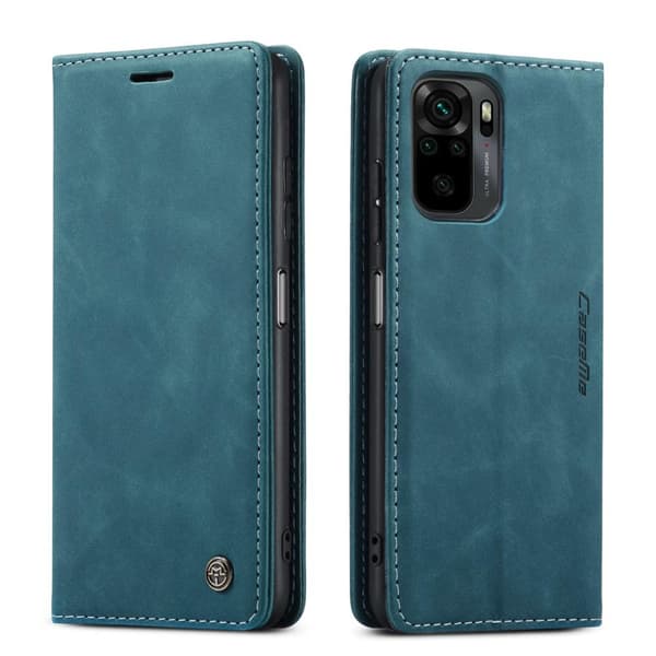 CASEME Retro tegnebog taske til Xiaomi Redmi Note 10 4G/Note 10S - Blå