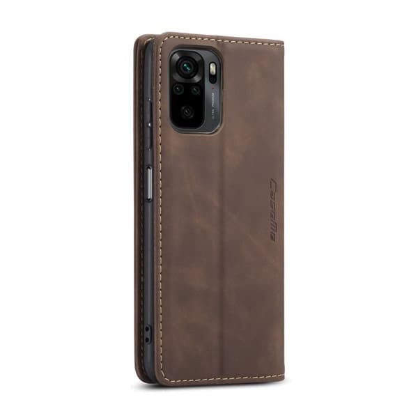 CASEME Retro tegnebog taske til Xiaomi Redmi Note 10 4G/Note 10S - Kaffe