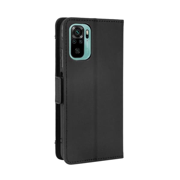 Pung Stand Flip Taske til Xiaomi Redmi Note 10S/Note 10 4G - Sort