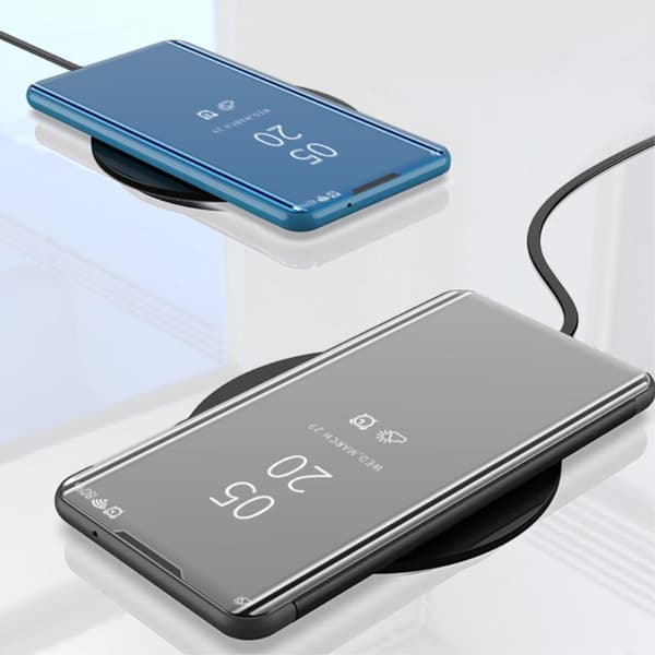 SKALO Samsung A22 5G Clear View Mirror Etui - Sort