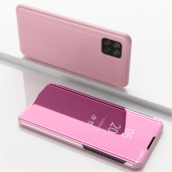 SKALO Samsung A22 5G Clear View Mirror Lompakko - Pinkki