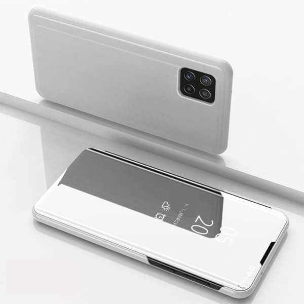 SKALO Samsung A22 5G Clear View Mirror Etui - Sølv