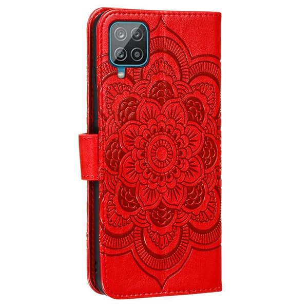 SKALO Samsung A22 4G Mandala lompakkokotelo - Punainen