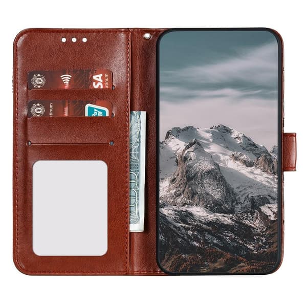 SKALO Samsung A22 4G Mandala Plånboksfodral - Brun