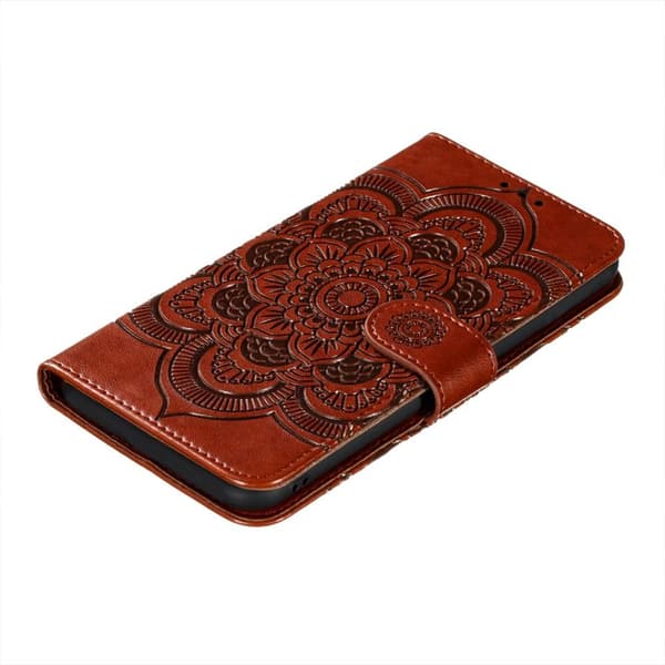 SKALO Samsung A22 4G Mandala Plånboksfodral - Brun