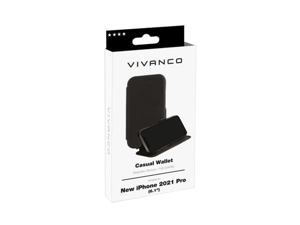 Vivanco Casual-esite Apple iPhone 13 Pro Sort