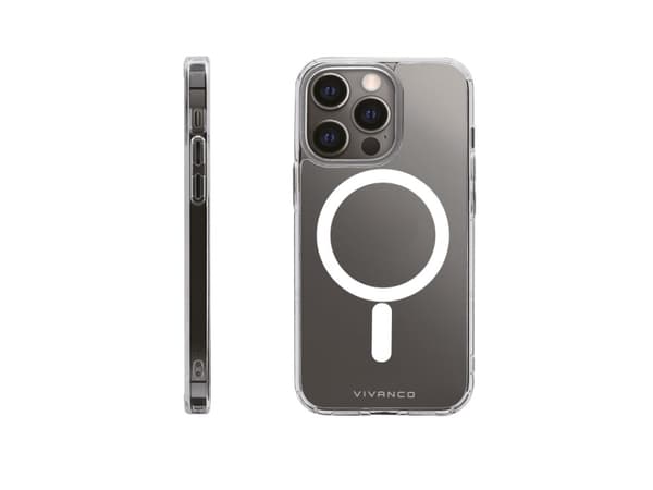 Vivanco Mag Steady, Etui, Apple, iPhone 13 Pro, 15,5 cm (6.1"), Gjennomsiktig, Hvit