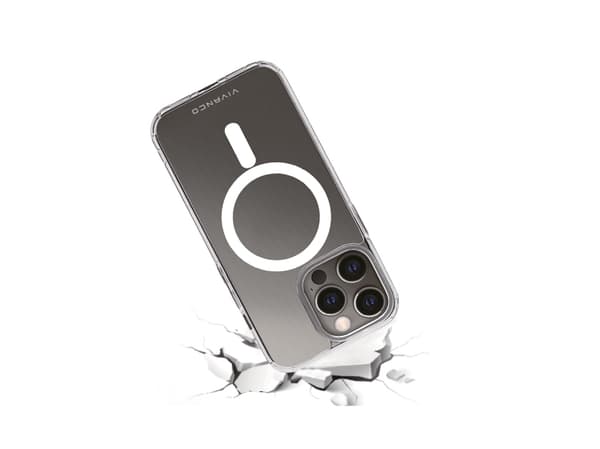 Vivanco Mag Steady, Etui, Apple, iPhone 13 Pro, 15,5 cm (6.1"), Gjennomsiktig, Hvit