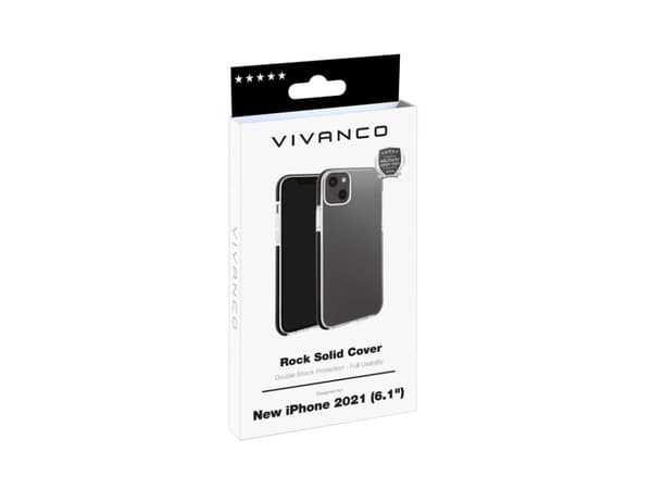 Vivanco Rock Solid Mobiltelefon backcover Apple iPhone 13 Transparent, Sort Induktiv opladning, Stødsikker RSCVVIPH2021T