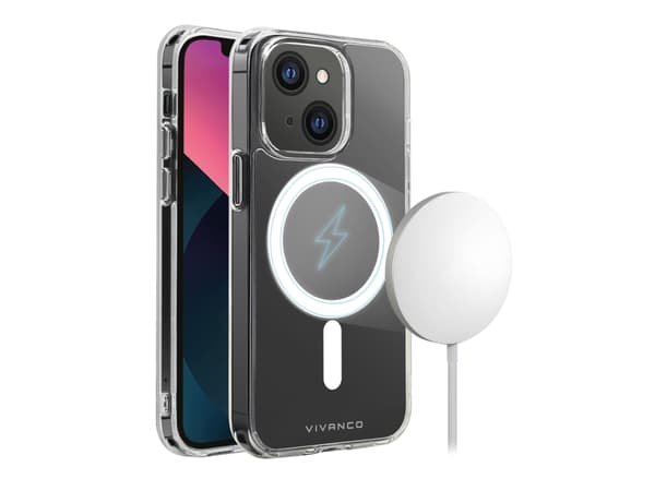Vivanco Mag Steady, Etui, Apple, iPhone 13, 15,5 cm (6.1"), Gjennomsiktig, Hvit