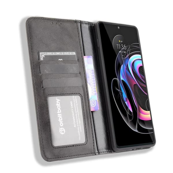 Wallet Stand Flip-telefontaske til Motorola Edge 20 Pro - Sort