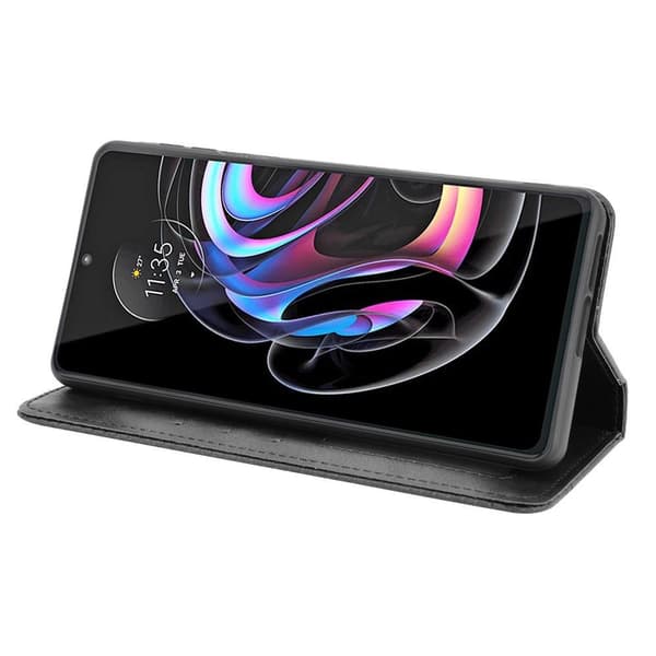 Wallet Stand Flip-telefontaske til Motorola Edge 20 Pro - Sort