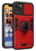 Miniatyrbild 1 av 2: iPhone 13 Pro Skal - Röd Med Linsskydd & Ställfunktion