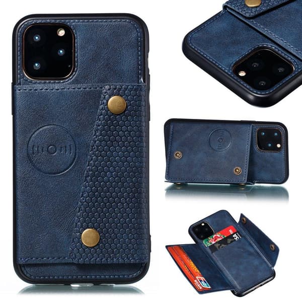iPhone 13 Pro - Effektfullt FLOVEME Skal med Korthållare Mörkblå