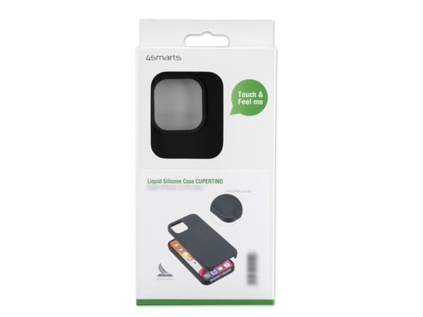 4smarts Cupertino - Baksidedeksel for mobiltelefon - silikon, polykarbonat - svart - for Apple iPhone 13 mini