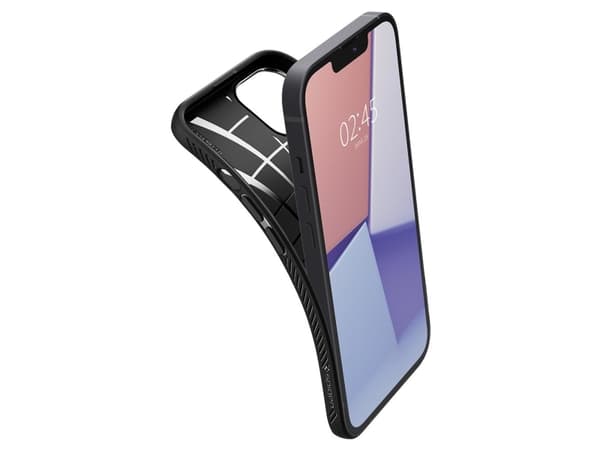 Spigen Liquid Air - Baksidesskydd för mobiltelefon - termoplastisk polyuretan (TPU) - mattsvart - för Apple iPhone 13