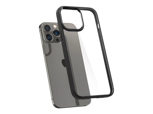 Spigen Ultra Hybrid - Baksidesskydd för mobiltelefon - polykarbonat, termoplastisk polyuretan (TPU) - mattsvart, CrystalClear - 6.7" - för Apple iPho