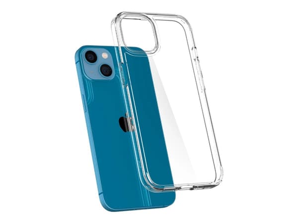 Spigen Ultra Hybrid - Baksidesskydd för mobiltelefon - polykarbonat, termoplastisk polyuretan (TPU) - CrystalClear - 6.1" - för Apple iPhone 13