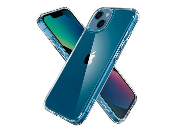 Spigen Ultra Hybrid - Baksidesskydd för mobiltelefon - polykarbonat, termoplastisk polyuretan (TPU) - CrystalClear - 6.1" - för Apple iPhone 13