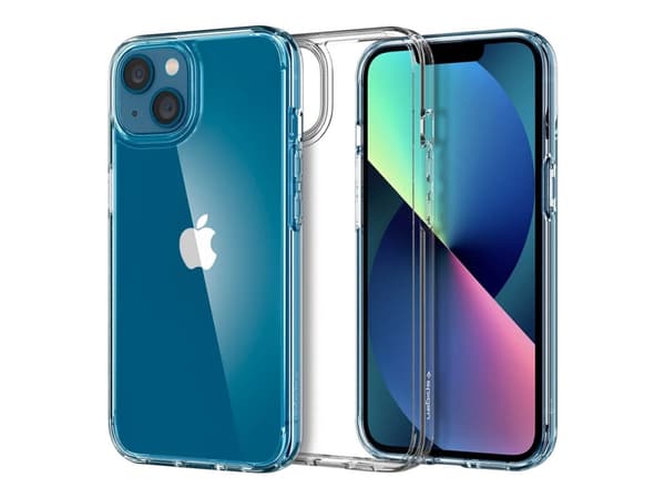 Spigen Ultra Hybrid - Baksidesskydd för mobiltelefon - polykarbonat, termoplastisk polyuretan (TPU) - CrystalClear - 6.1" - för Apple iPhone 13