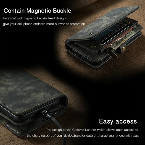 CASEME iPhone 13 Mini 2-in-1 Lompakon Puhelimen Kuori - Musta