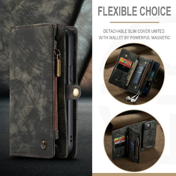 CASEME iPhone 13 Mini 2-in-1 Lompakon Puhelimen Kuori - Musta
