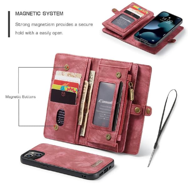 CASEME iPhone 13 2-i-1 Pung Telefonskal - Rød